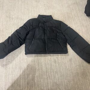 Alo Yoga Black Puffer with Bell Sleeves, SZ XS